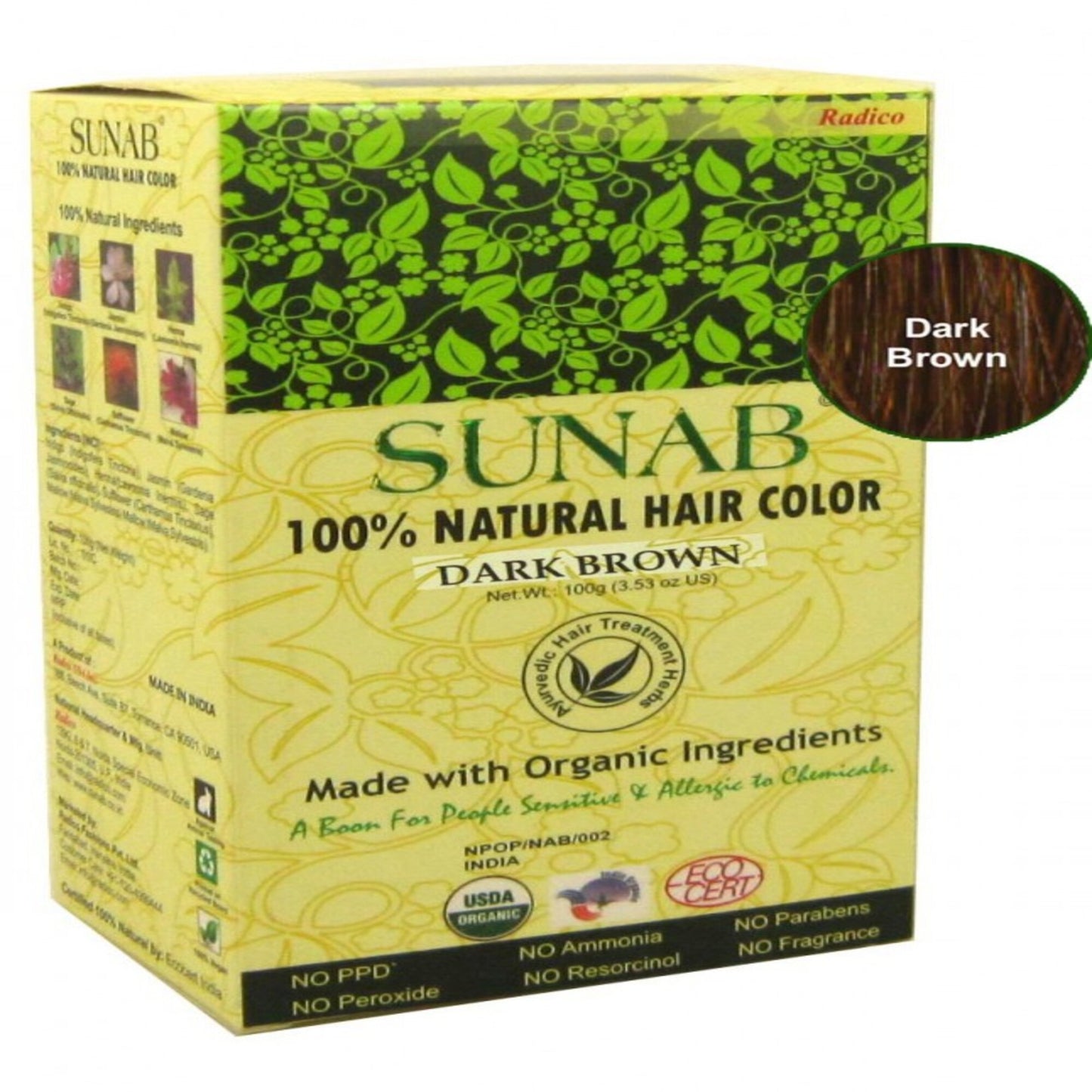 Radico Hair Color Dye Dark Brown