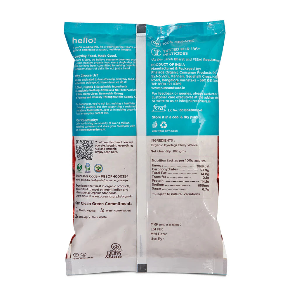 Pure & Sure BYADAGI CHILLY WHOLE 100g