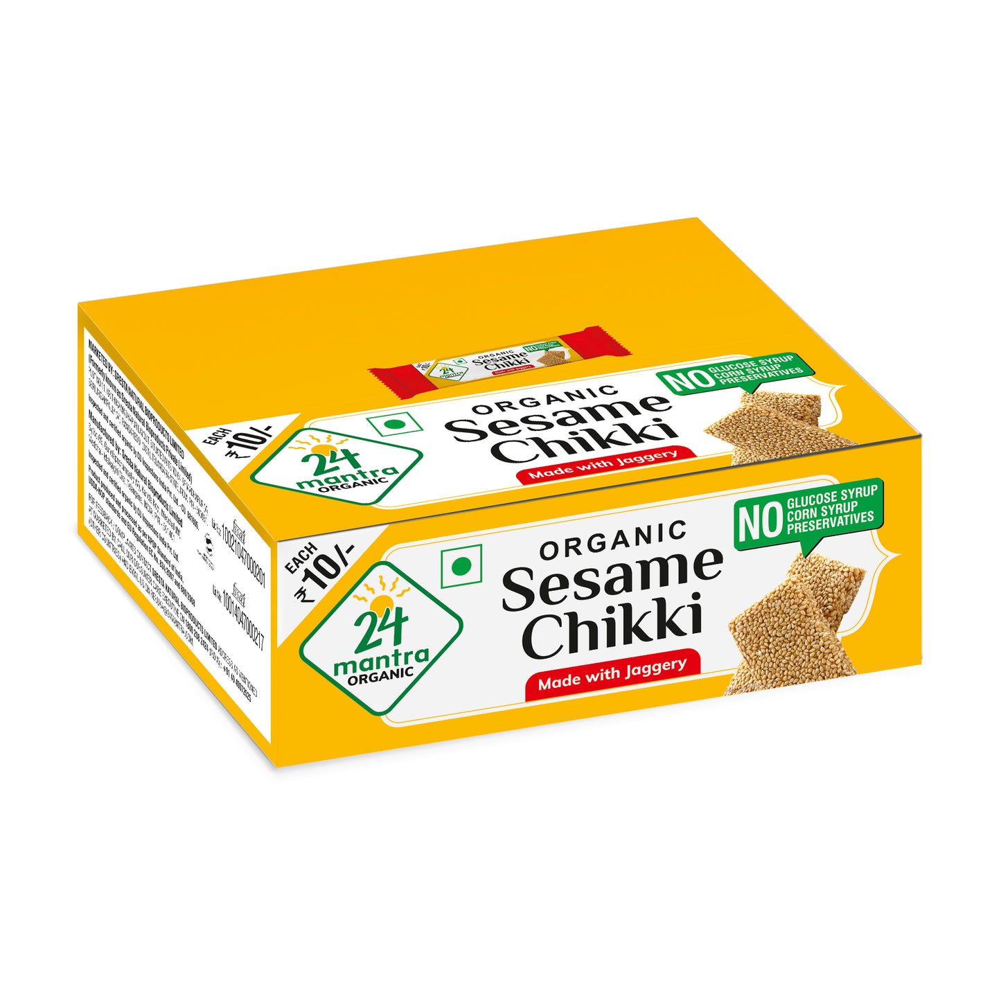 24 MANTRA ORGANIC SESAME JAGGERY CHIKKI ( 20g * 10 )