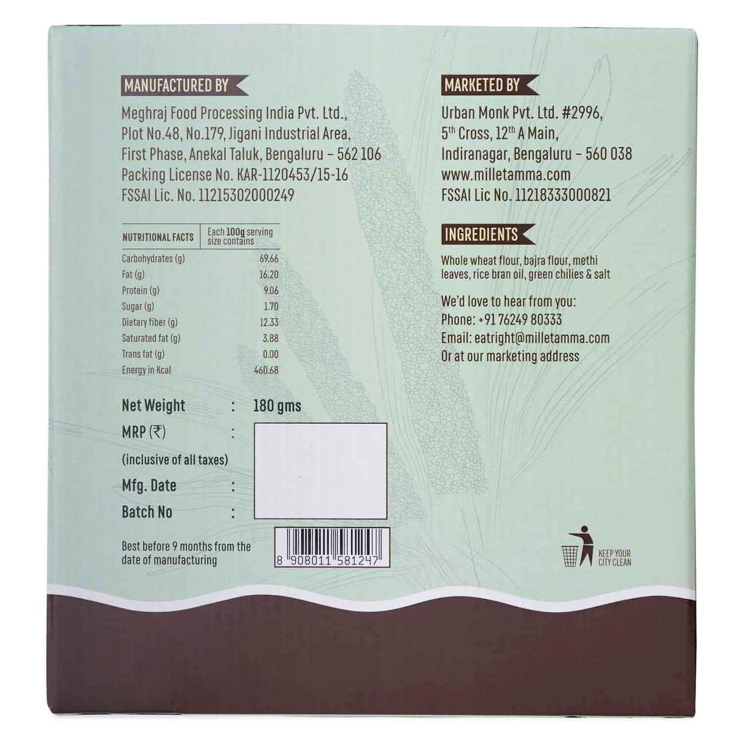 Millet Amma Methi Kakra 180 g