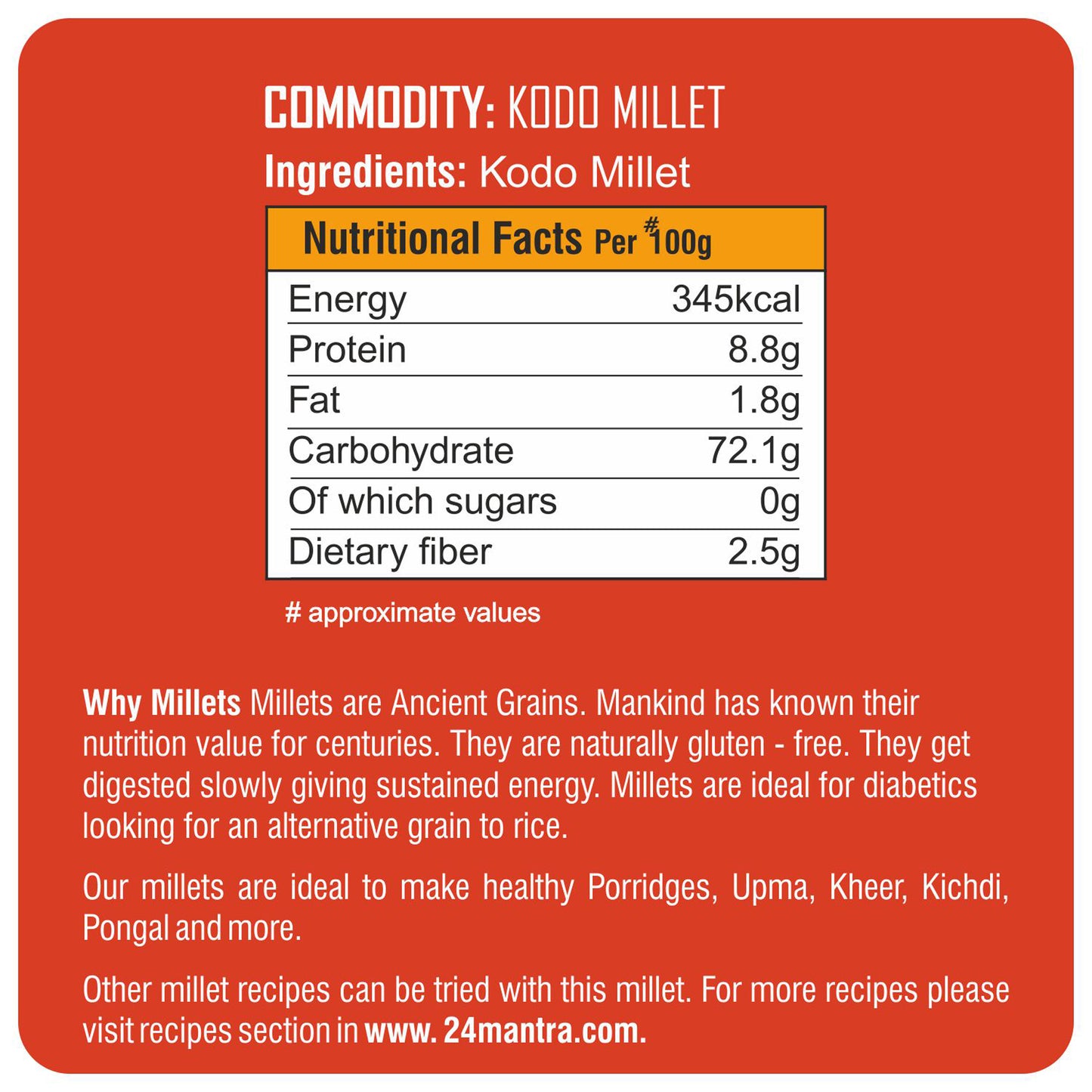 nutrition detailing - Kodo Millet