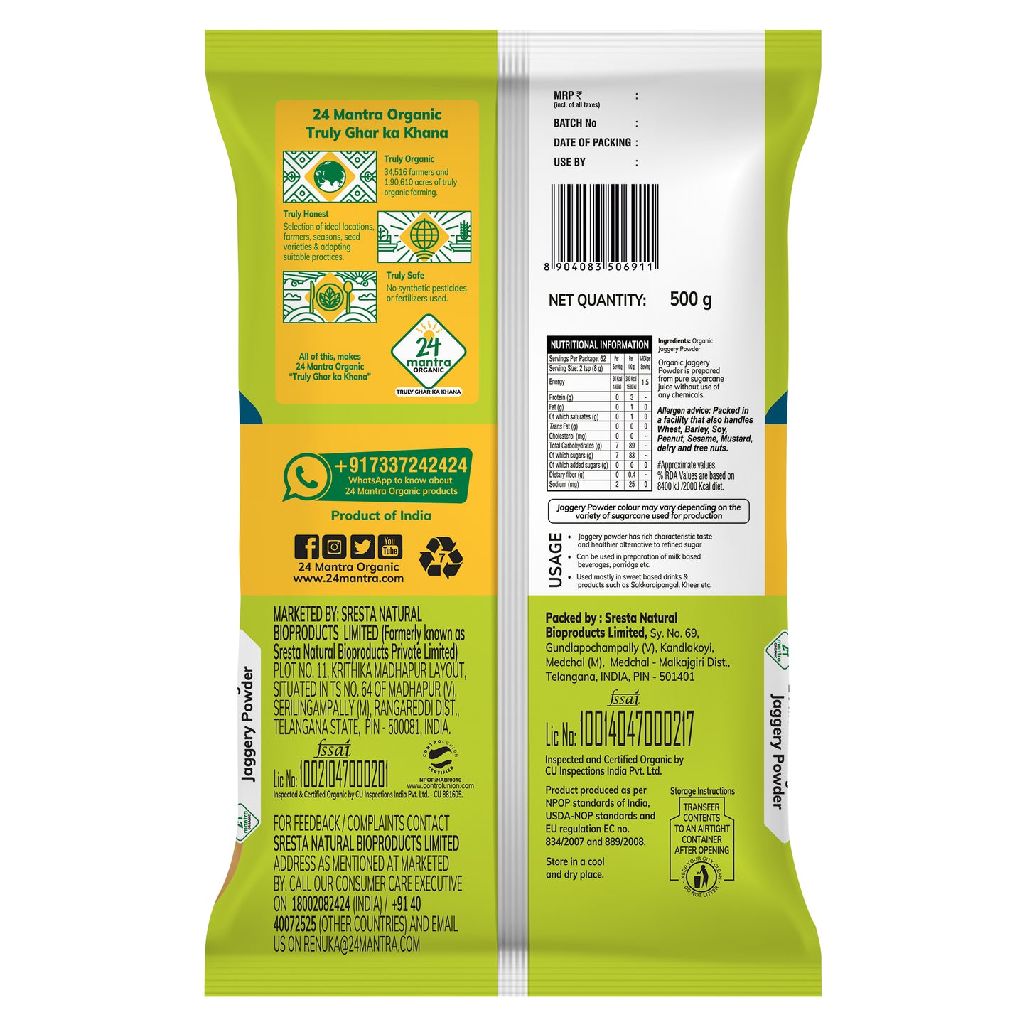 package detailing - Organic Jaggery Powder 500Gm
