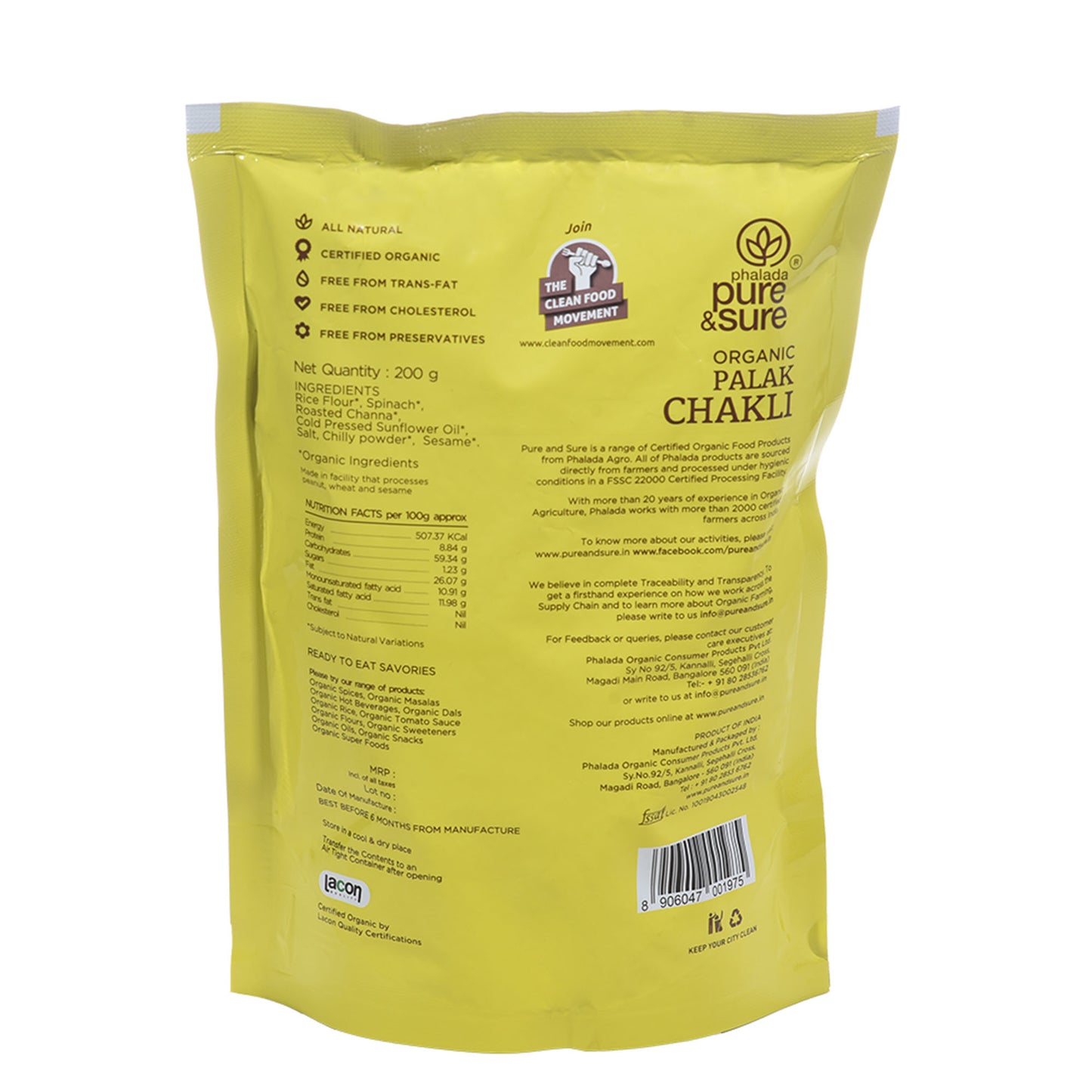 package details - Pure And Sure Palak Chakli