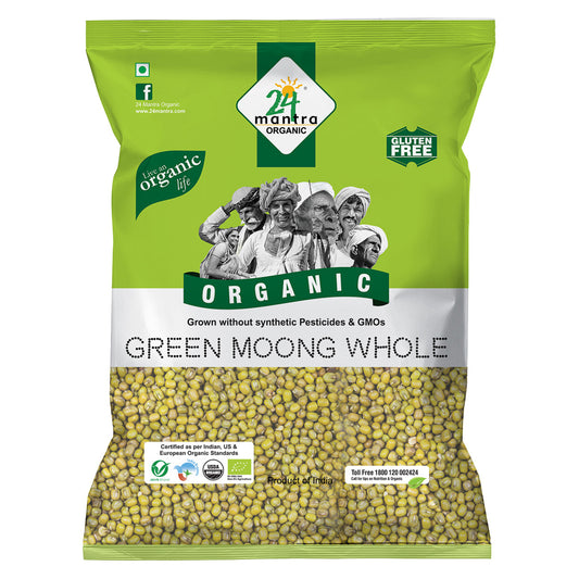 24 MANTRA ORGANIC GREEN MOONG DAL WHOLE 1 kg