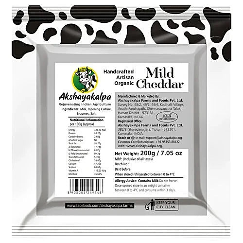 AKSHAYAKALPHA CHEDDAR PLAIN YOUNG/MILD 200 g