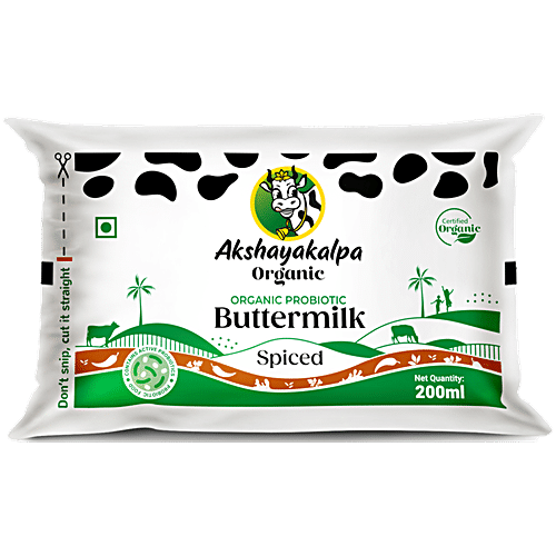 AKSHAYAKALPHA PROBIOTIC A2 BUTTER MILK SPICED 200 ml