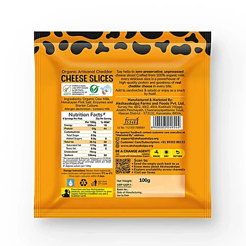 Akshayakalpa - Organic Cheese Slices, 100 g