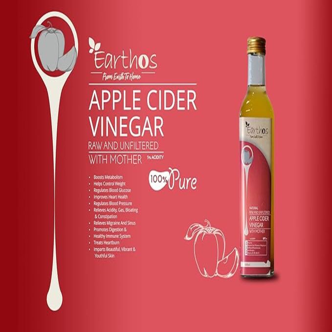 Earthos Organic Apple Cider Vinegar-Ginger Garlic Honey Lemon 500