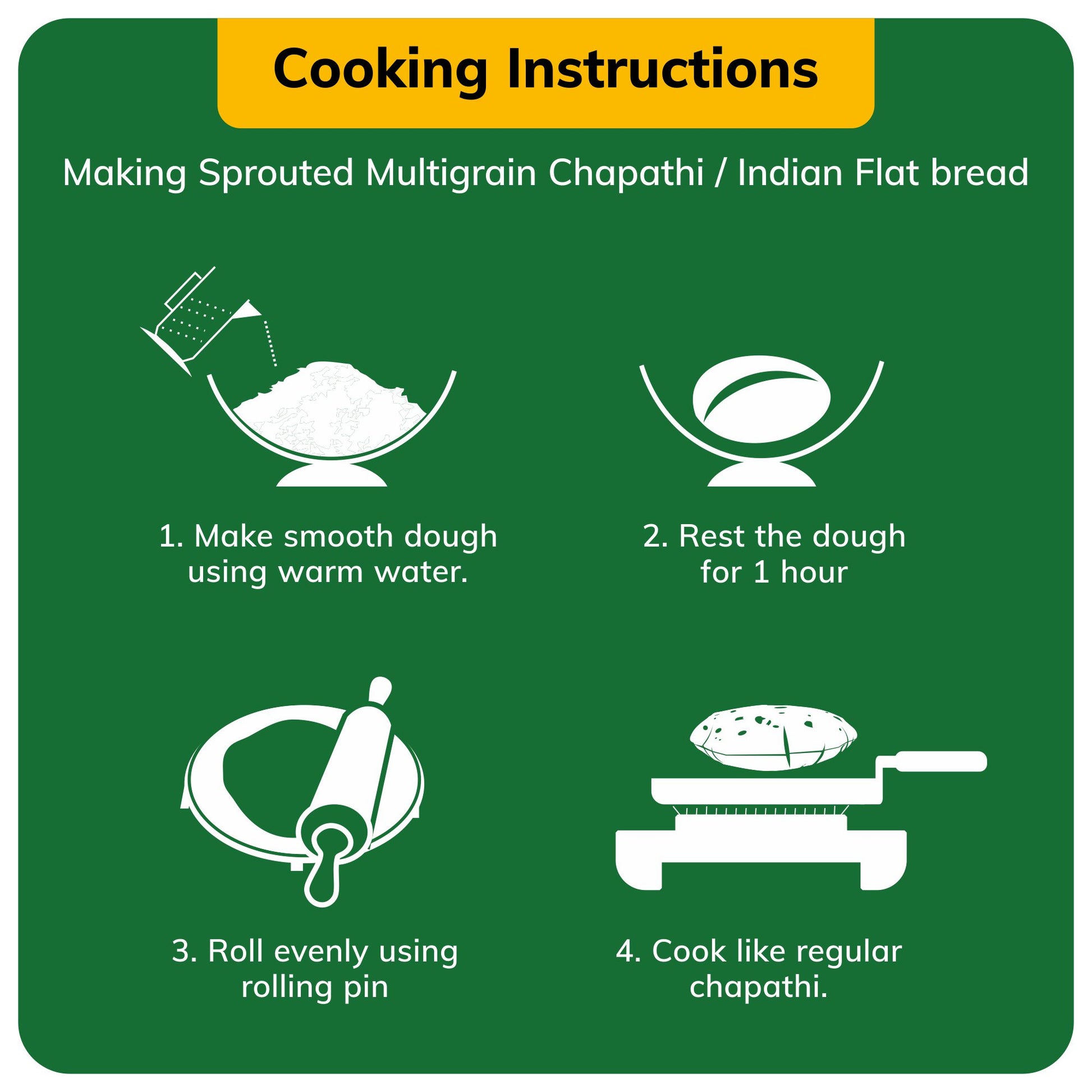 cooking instruction - Organic Sprouted Multigrain Atta 1KG