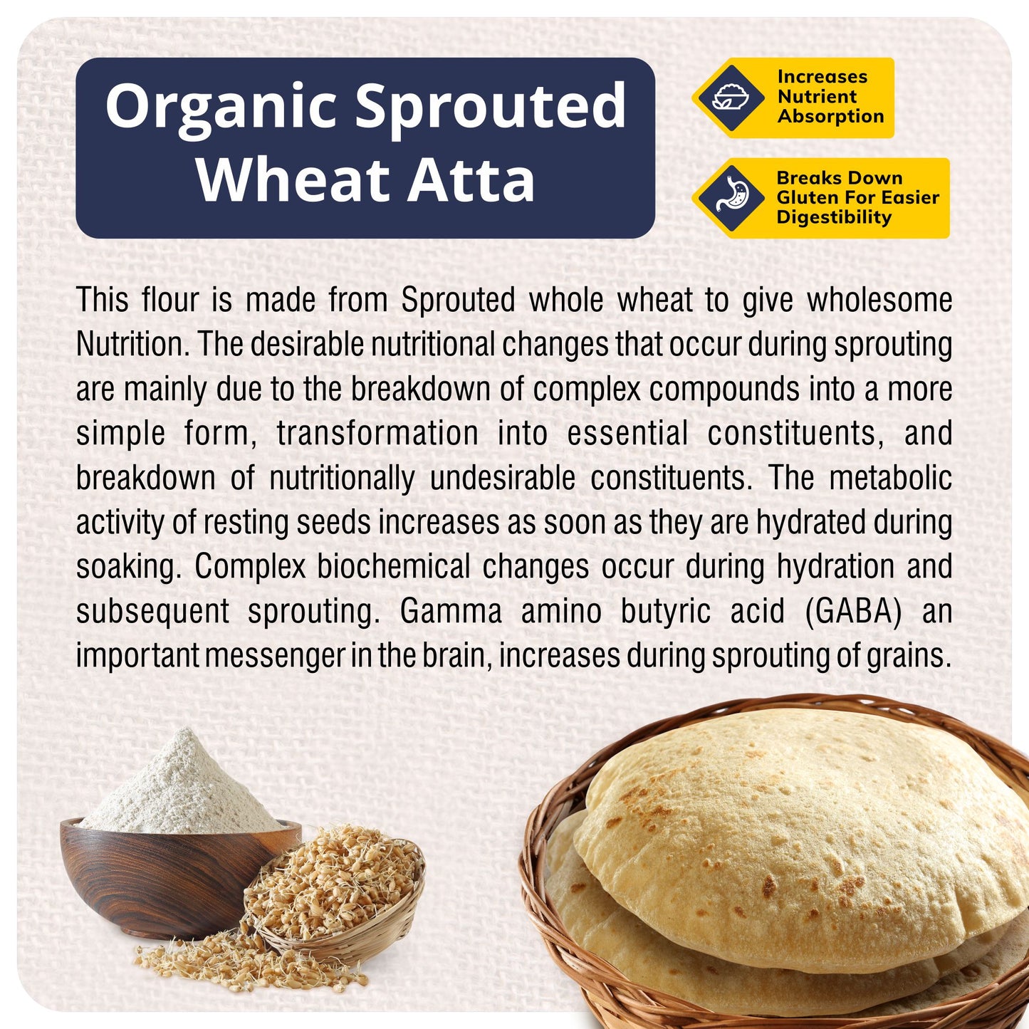 Organic Sprouted Wheat Atta 