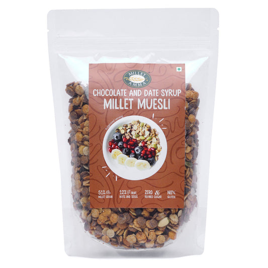 Chocolate and Dates syrup Millet Muesli