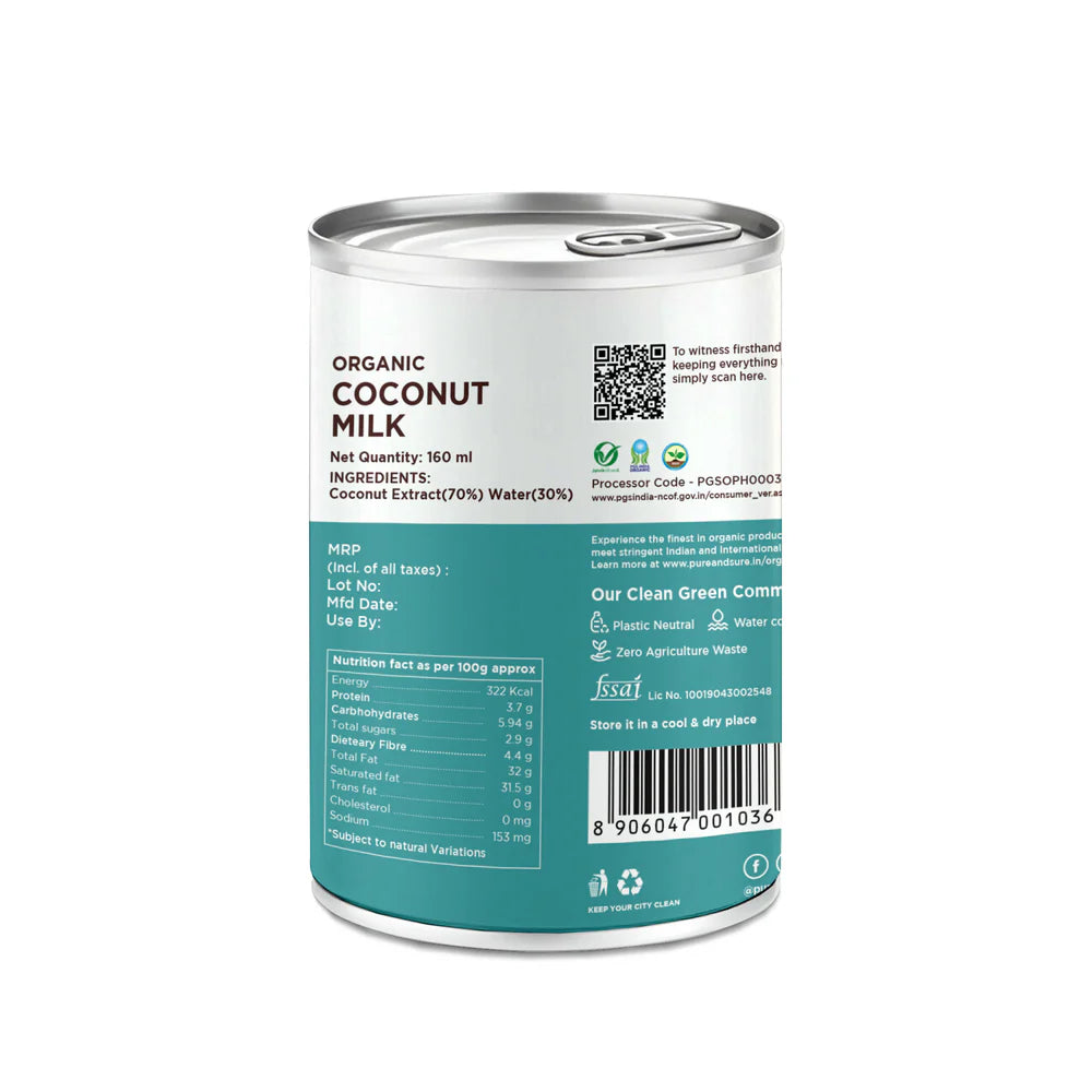 ORGANIC COCONUT MILK 160 ml