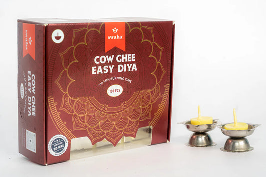 SWAHA EASY COW GHEE DIYA 100 PCS 30 MIN