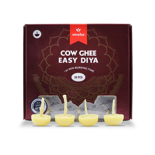 SWAHA EASY COW GHEE DIYA 30 PCS 30 MIN