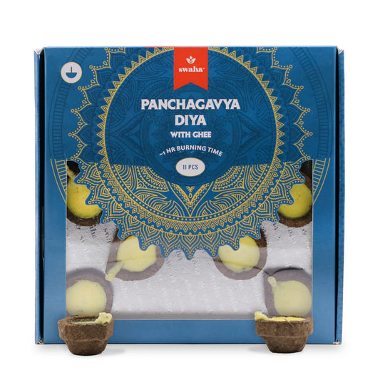 SWAHA PANCHAGAVYA DIYA 11 PCS WITH GHEE