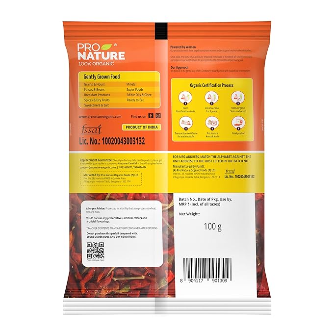 ProNature  Red Chilli Whole (Hot) 100g