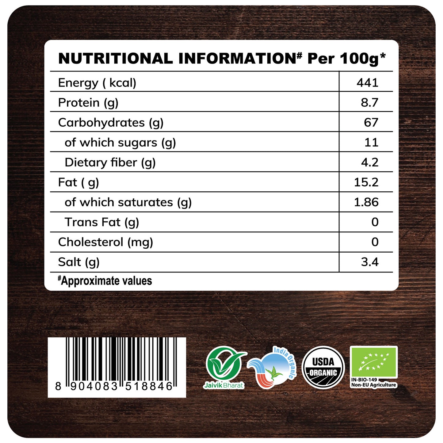 nutrition detailing - Organic Gojji Avalaki 200Gm