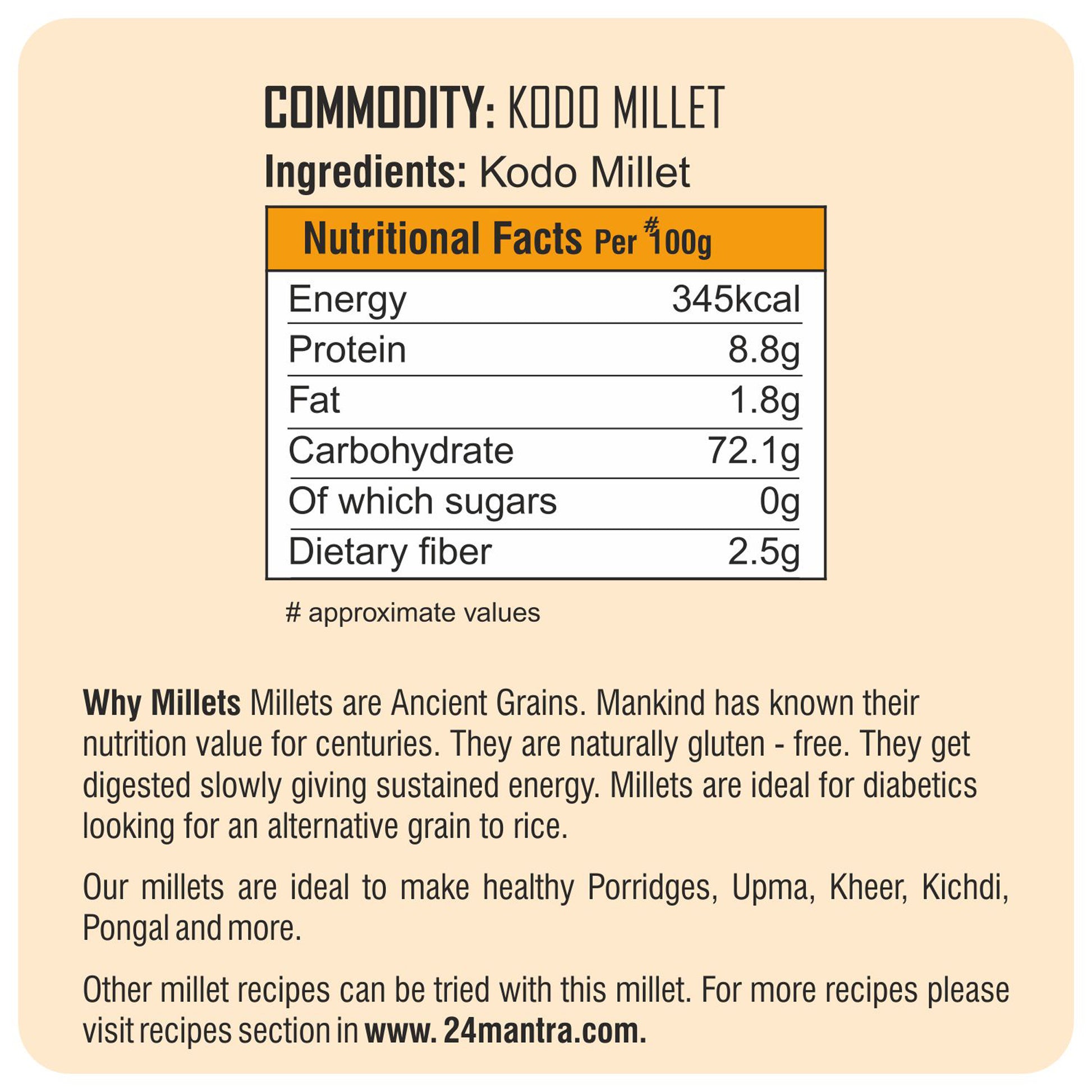 nutrition detailing - Kodo Millet 500g