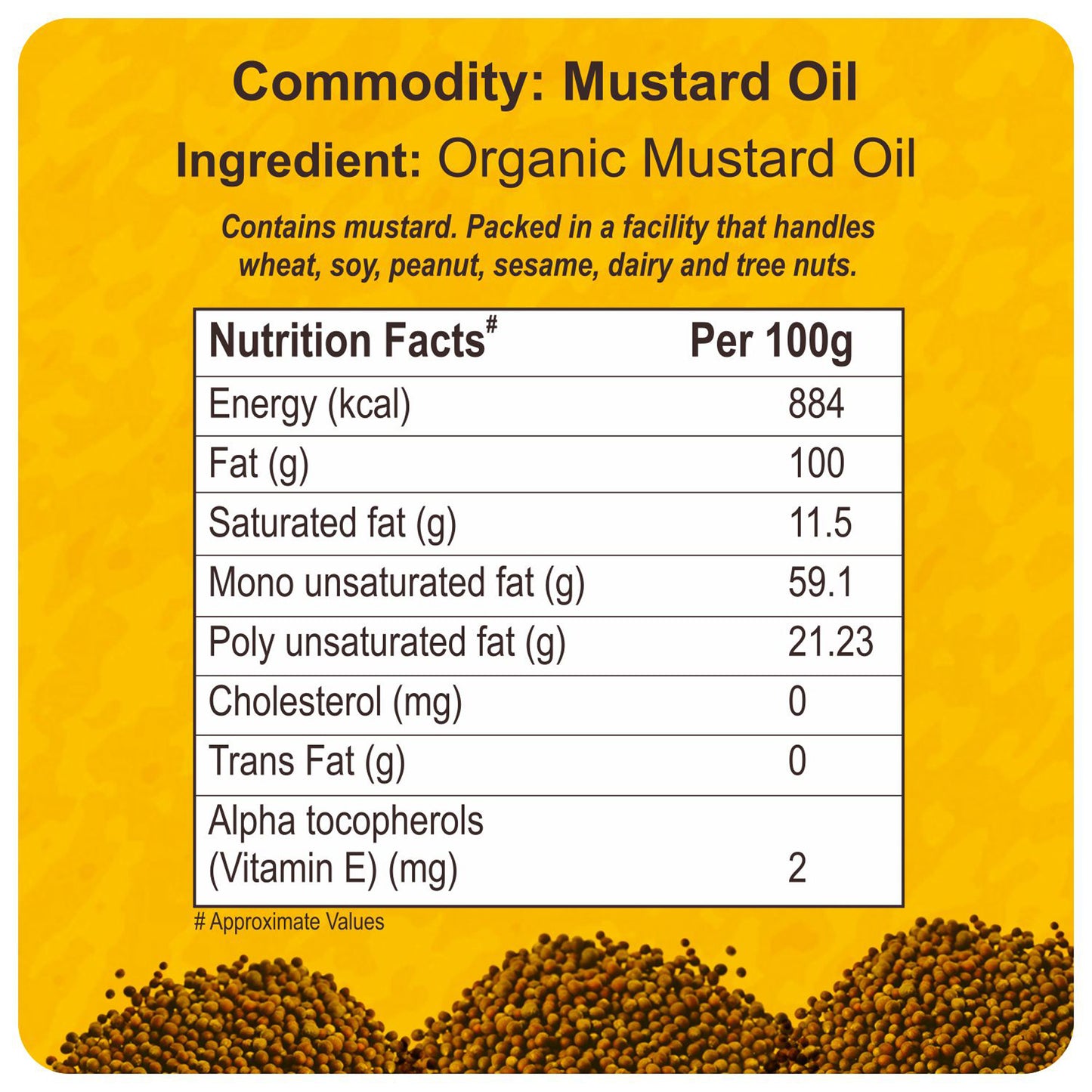 nutrition - Organic Premium Mustard Oil 1L