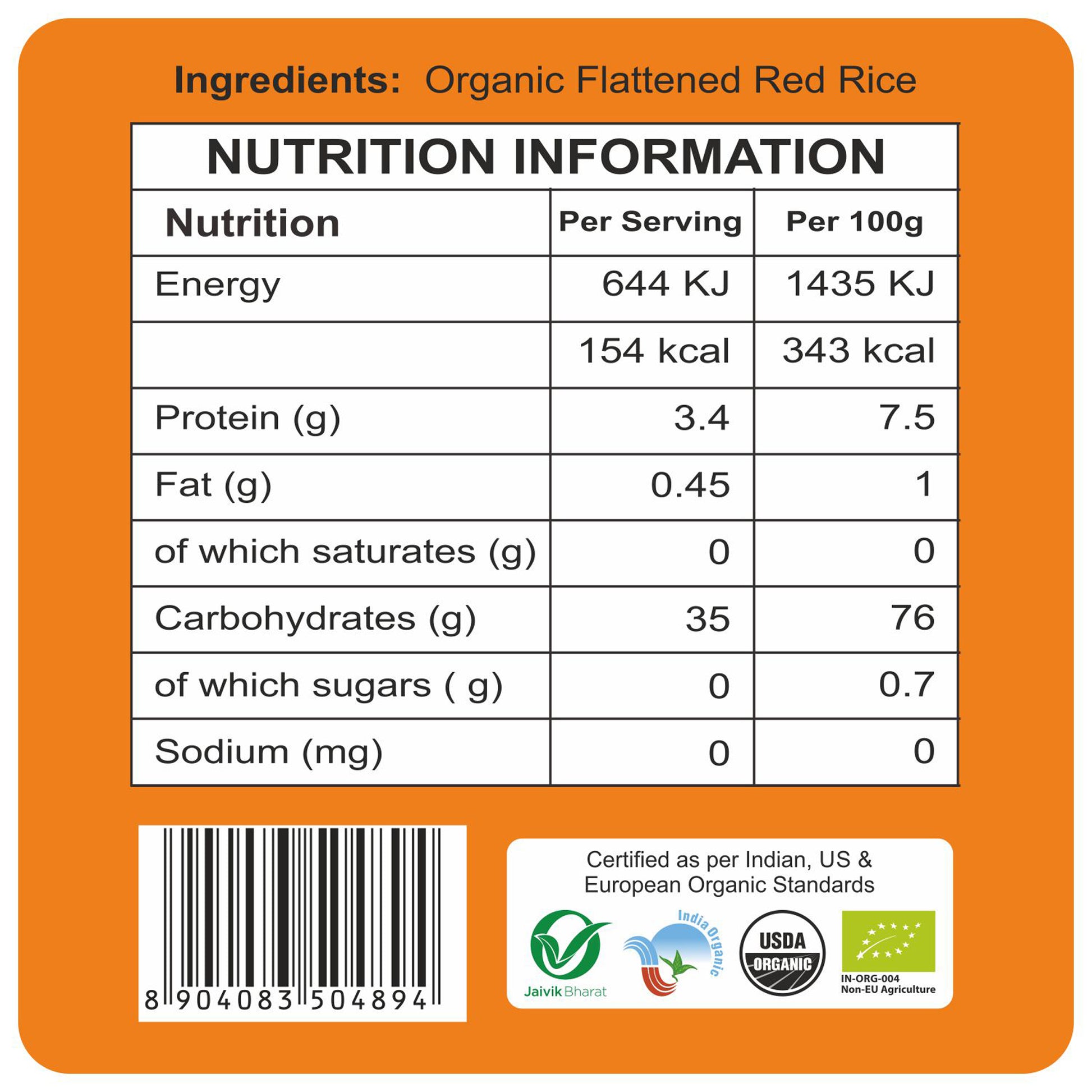 Organic Red Poha Flattened Rice 500Gm – Purity Prayag