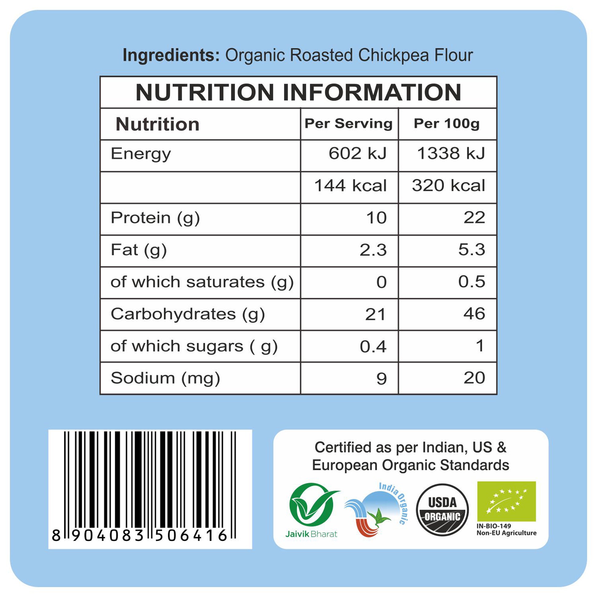 nutrition detailing  - Organic Sattu Atta 500Gm