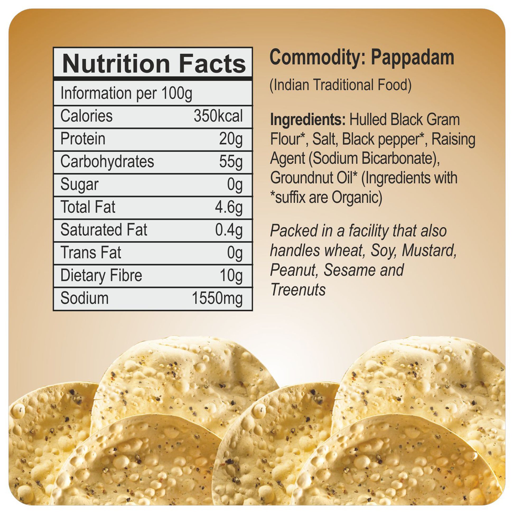 nutrition - Spiced Papads 100Gm