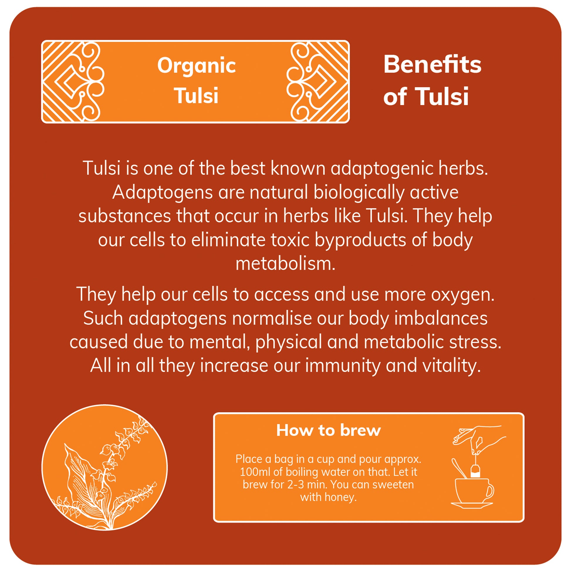 benefits - Organic Tulsi (25 Bags)