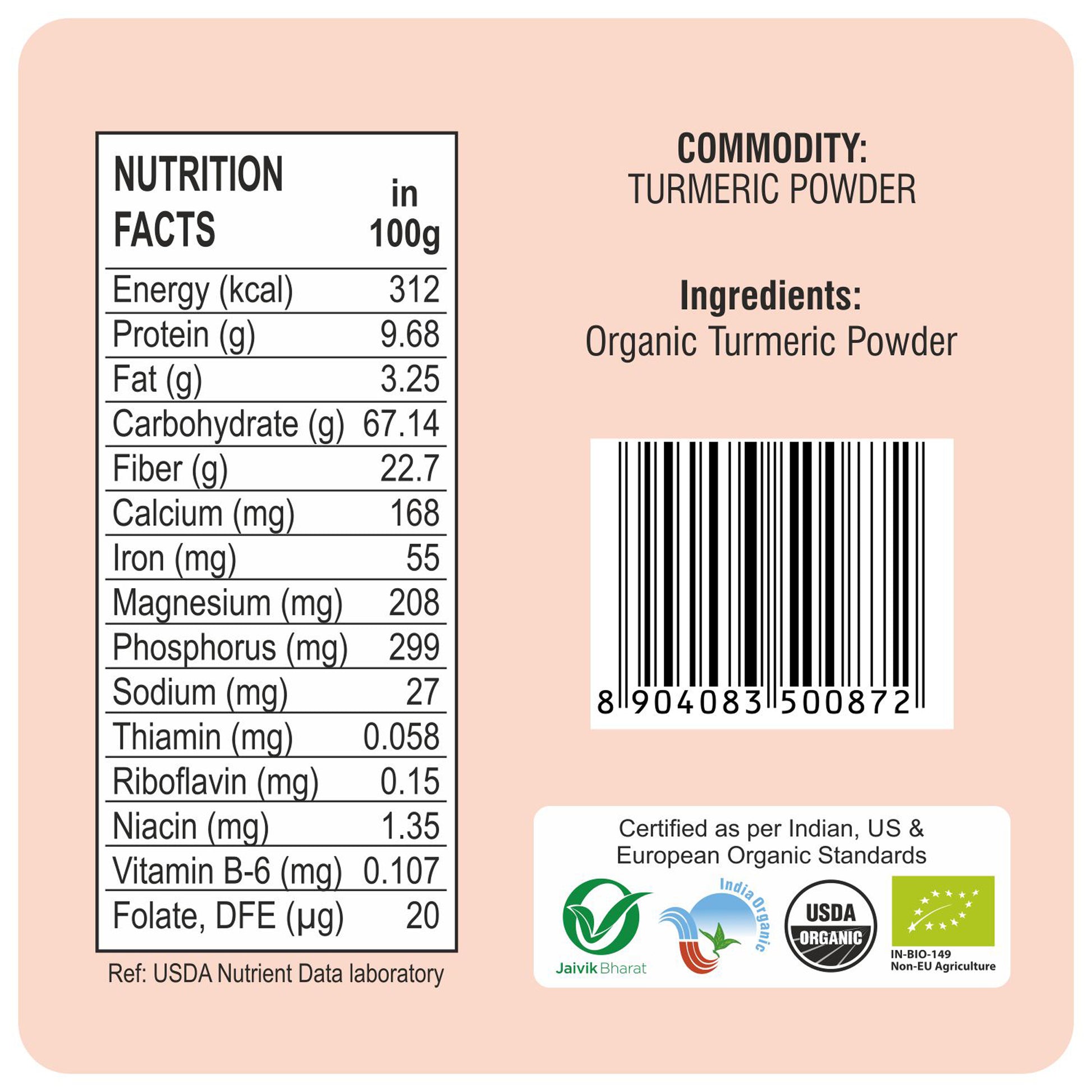 nutrition - Organic Turmeric Powder 100g