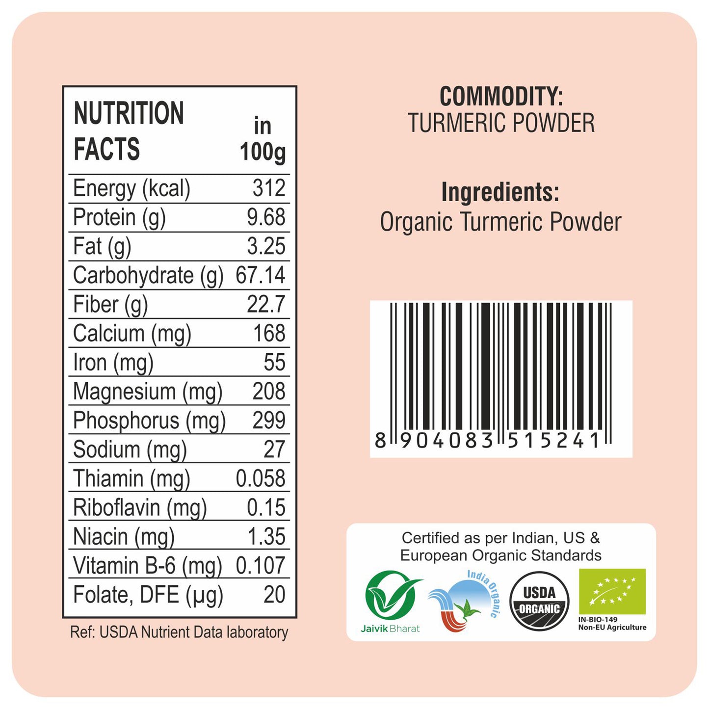 nutrition - Organic Turmeric Powder 200g