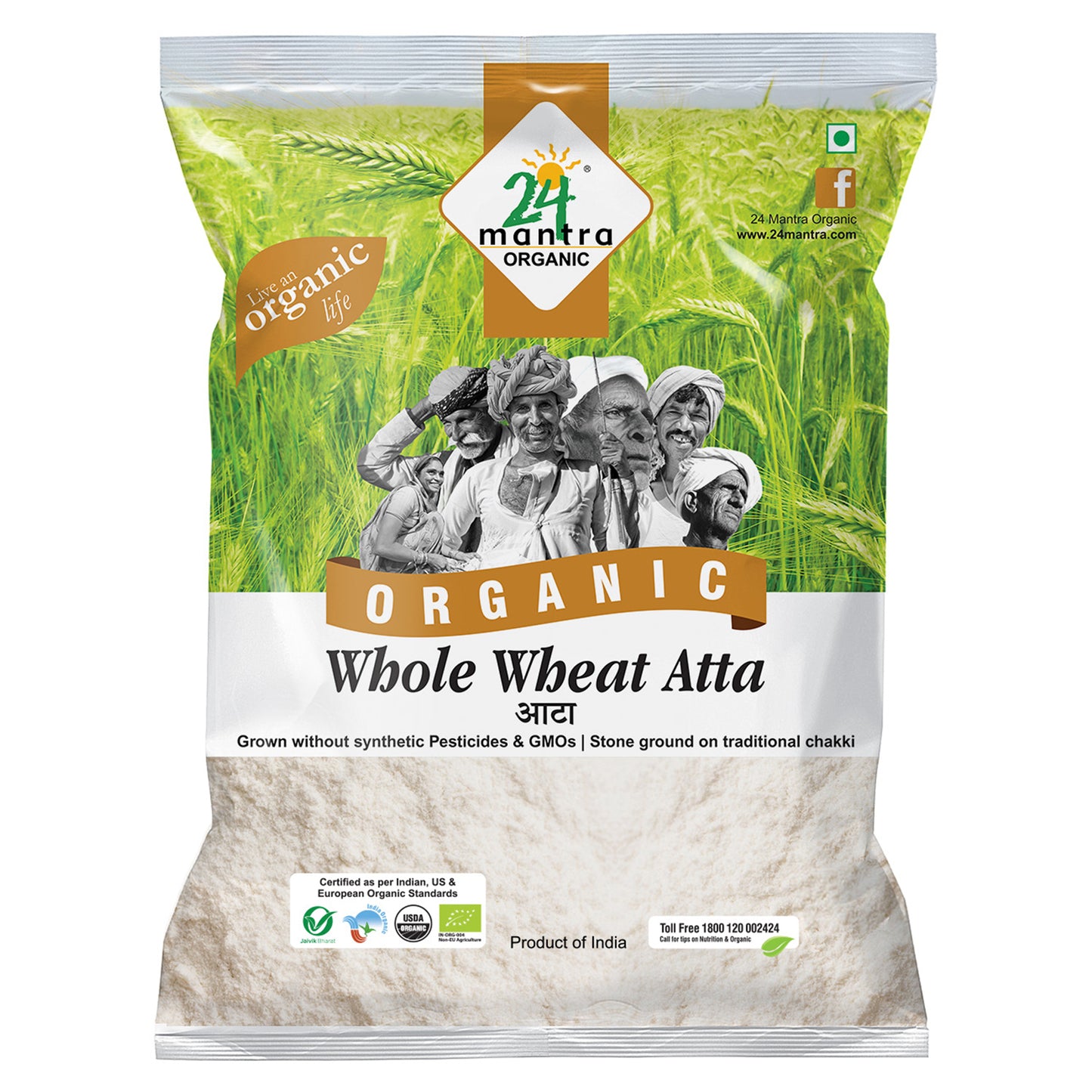 Organic Whole Wheat Atta Premium 5Kg
