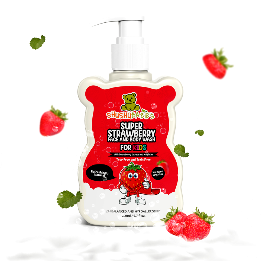 Shushu Babies Super Strawberry Face And Body Wash 3+ Year
