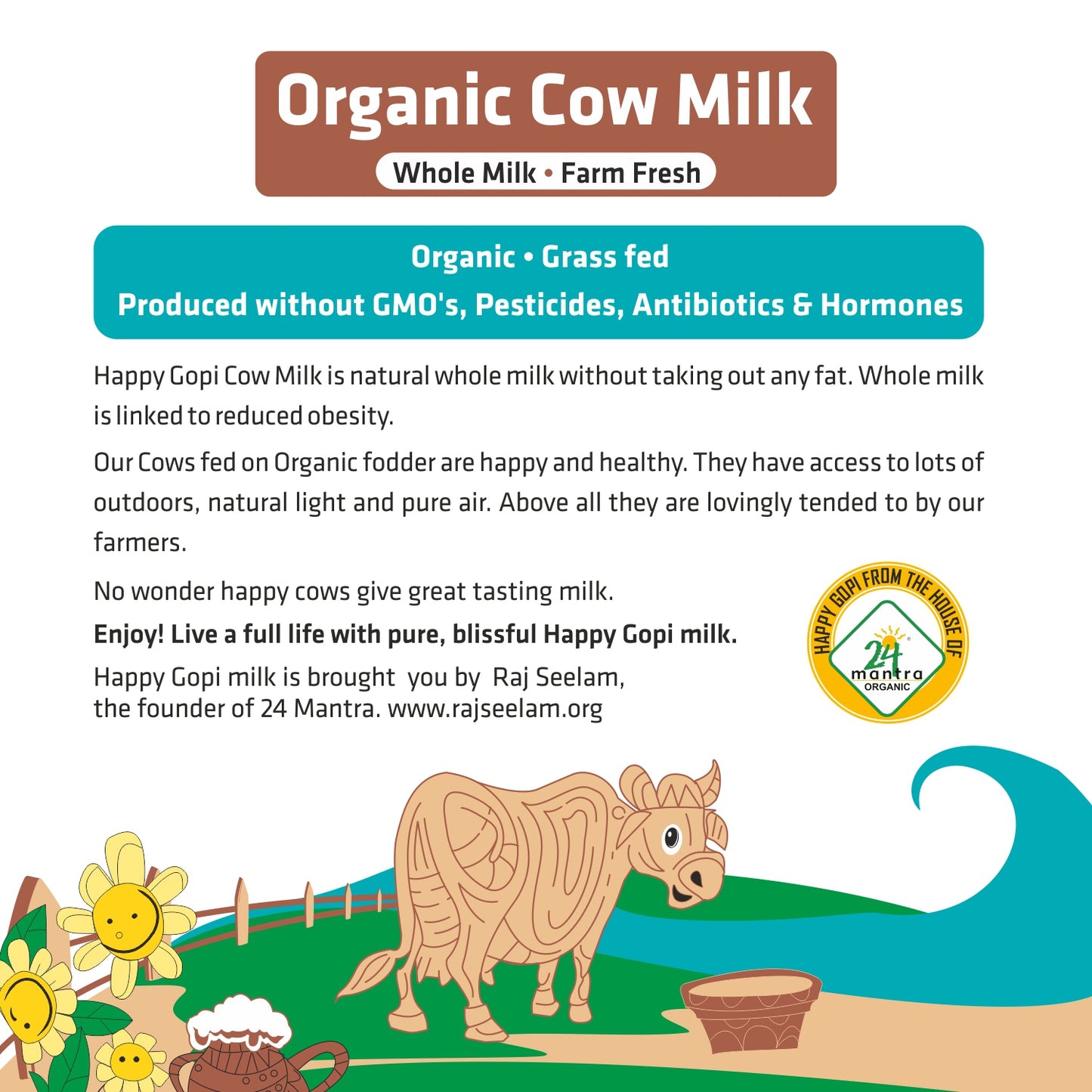 Organic cow milk