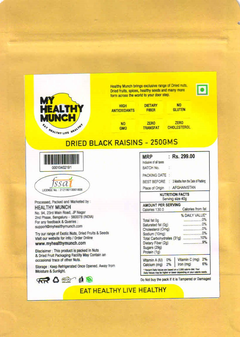package detailing - Mhm Dried Black Raisins