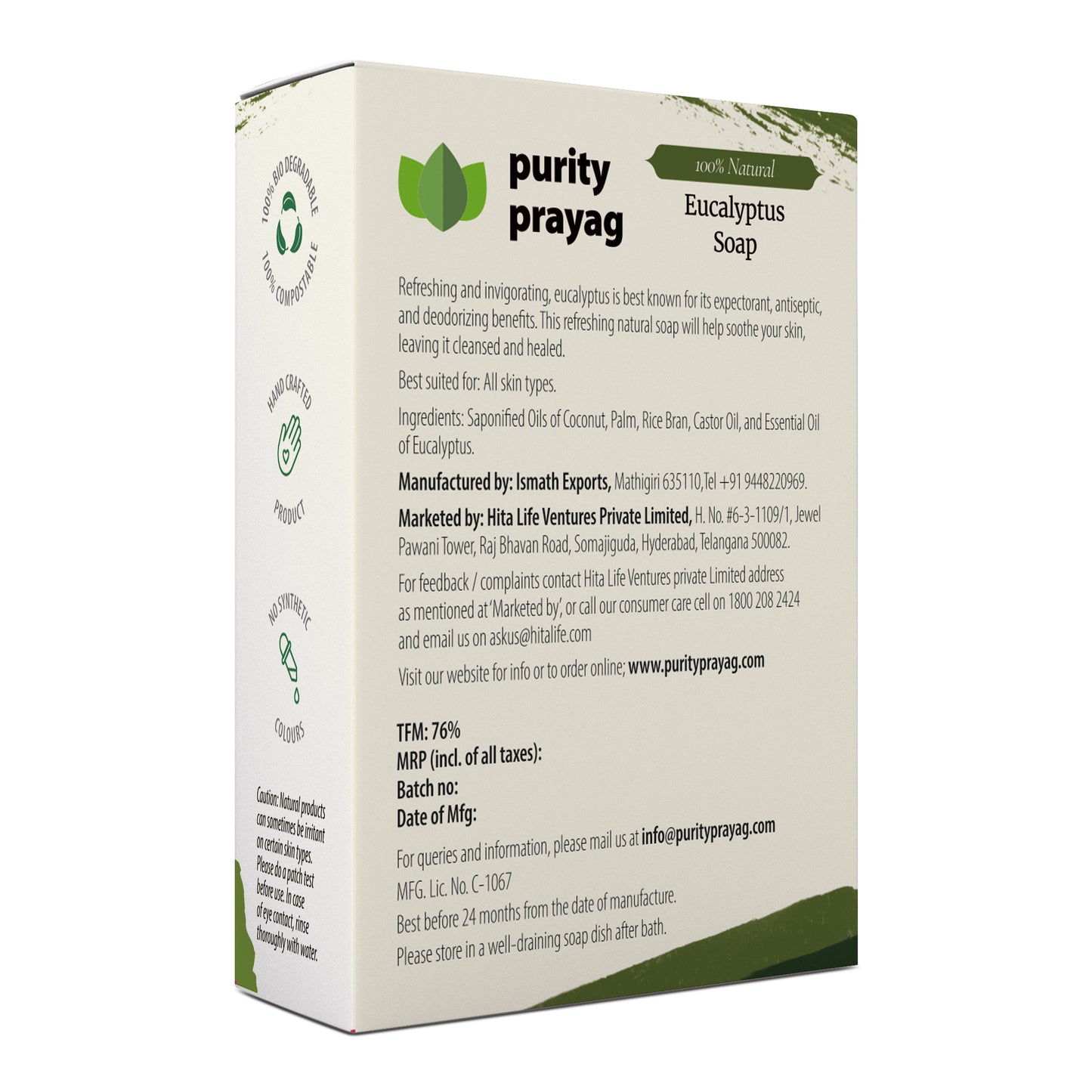 package details Purity Prayag Eucalyptus Soap