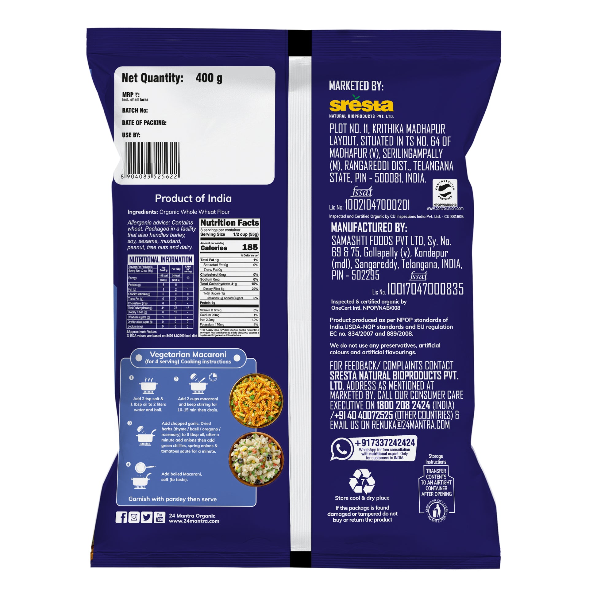 package detailing - Macaroni Pasta 400 G