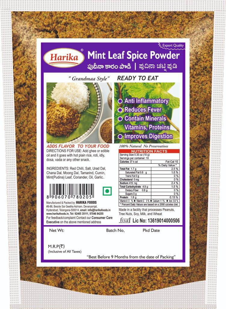 Mint Leaf Spice Powder Pudina Podi