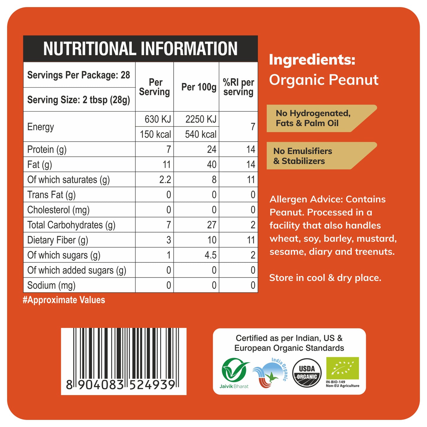 nutrition detailing - Organic Peanut Butter 8