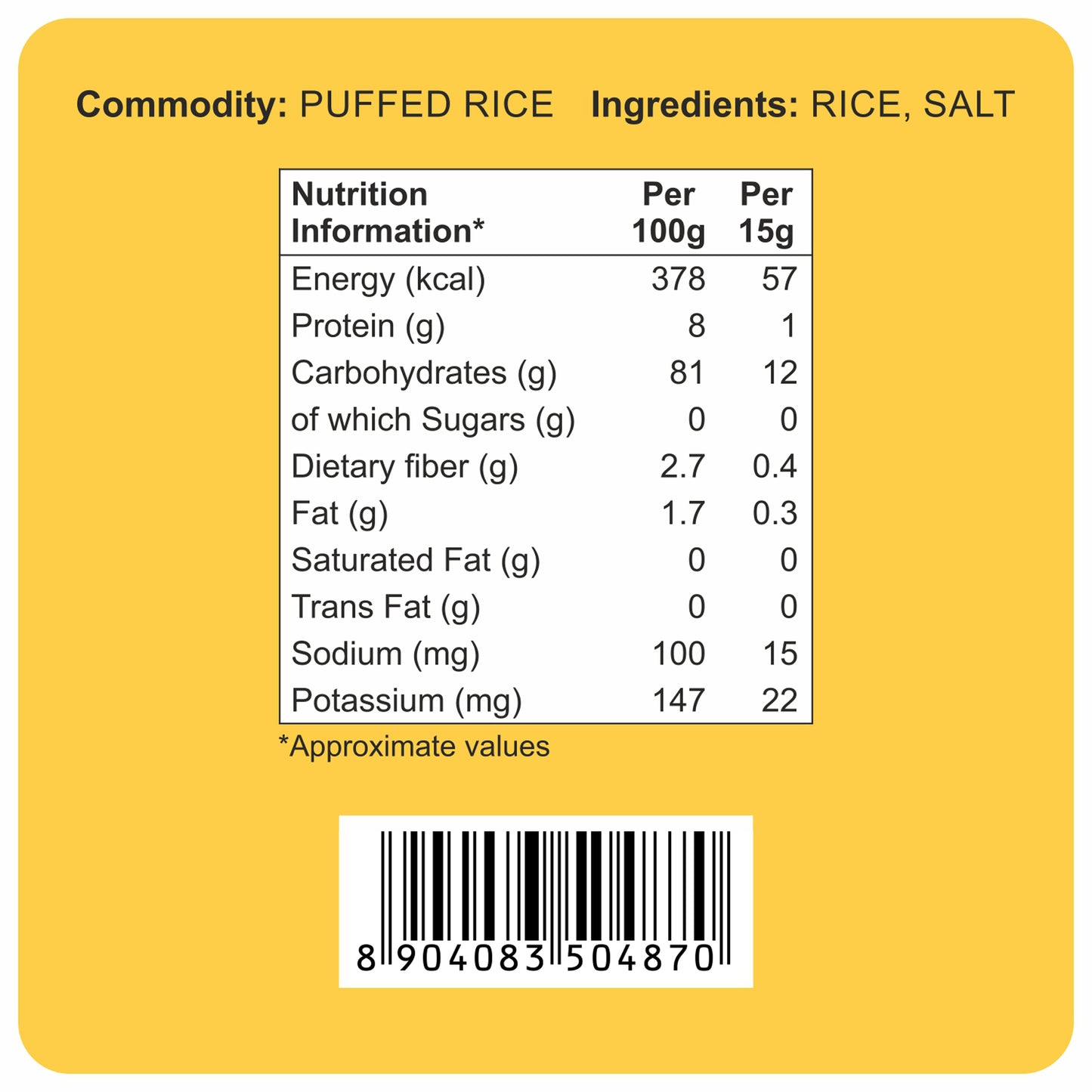 nutrition - Puffed Rice 200Gm